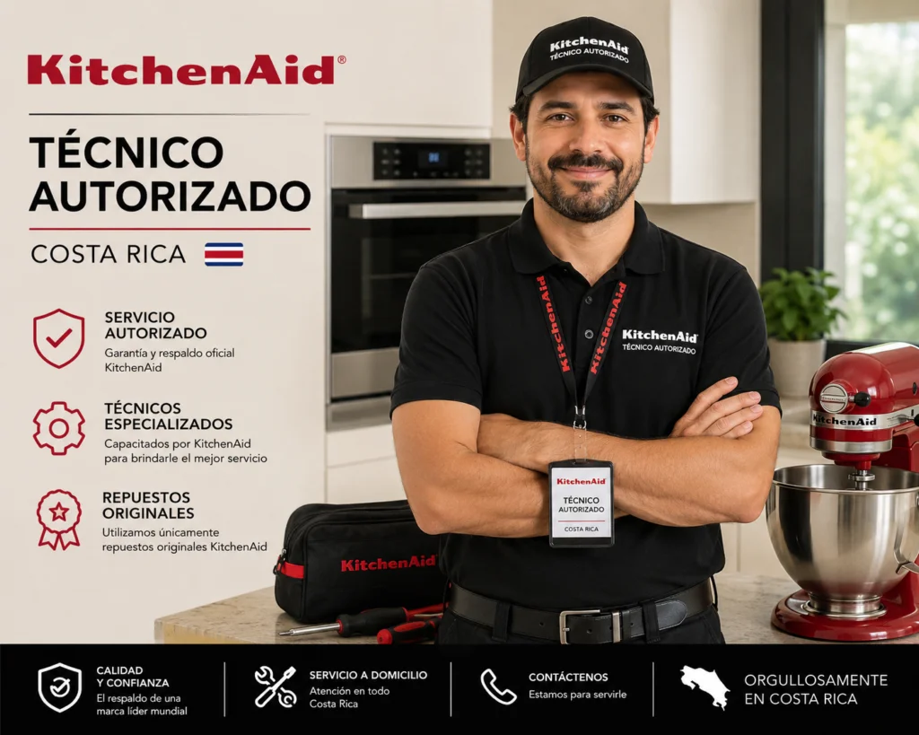 Técnico KitchenAid realizando mantenimiento preventivo en Panamá