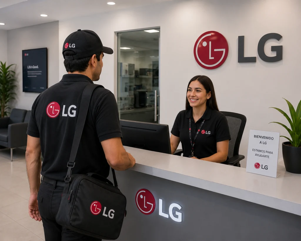 Técnico LG atendiendo centro de lavado LG en Panamá