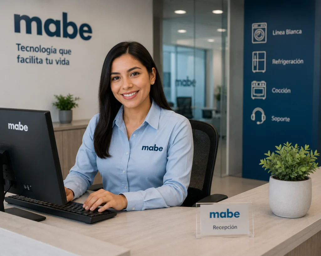 Técnico autorizado Mabe documentando una reparación en Panamá