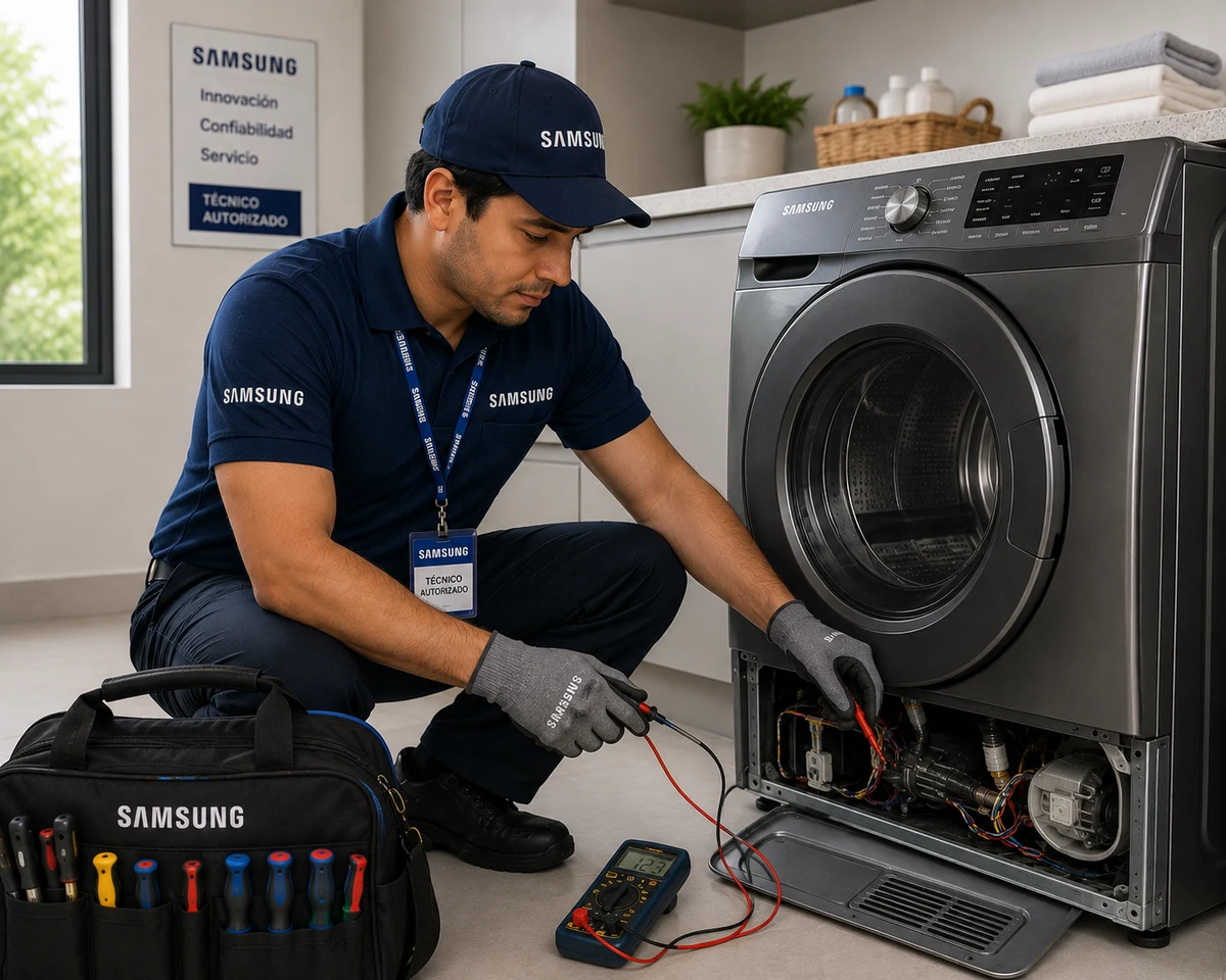 Técnico Samsung atendiendo secadoras Samsung en Panamá