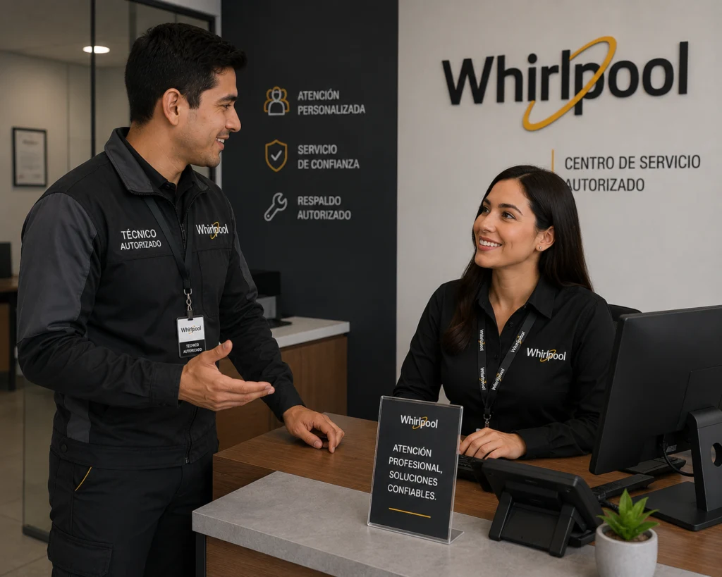 Técnico Whirlpool atendiendo centro de lavado Whirlpool en Panamá